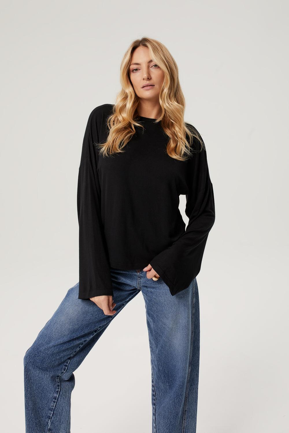 Longsleeve Pina Cashmere Black - OH MESS