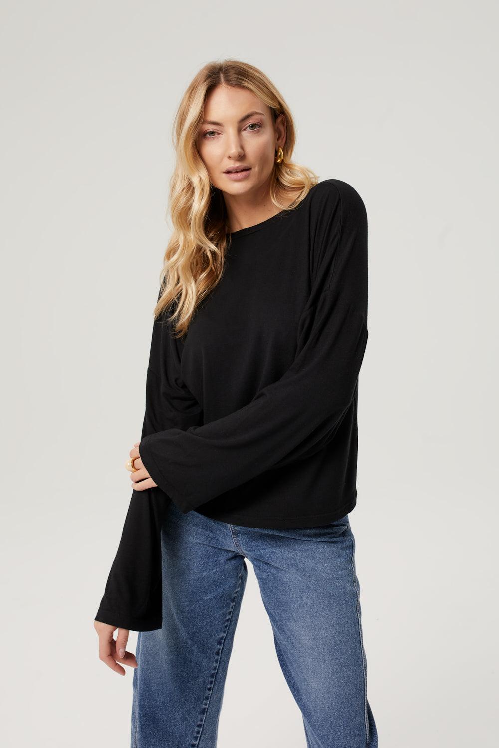 Longsleeve Pina Cashmere Black - OH MESS