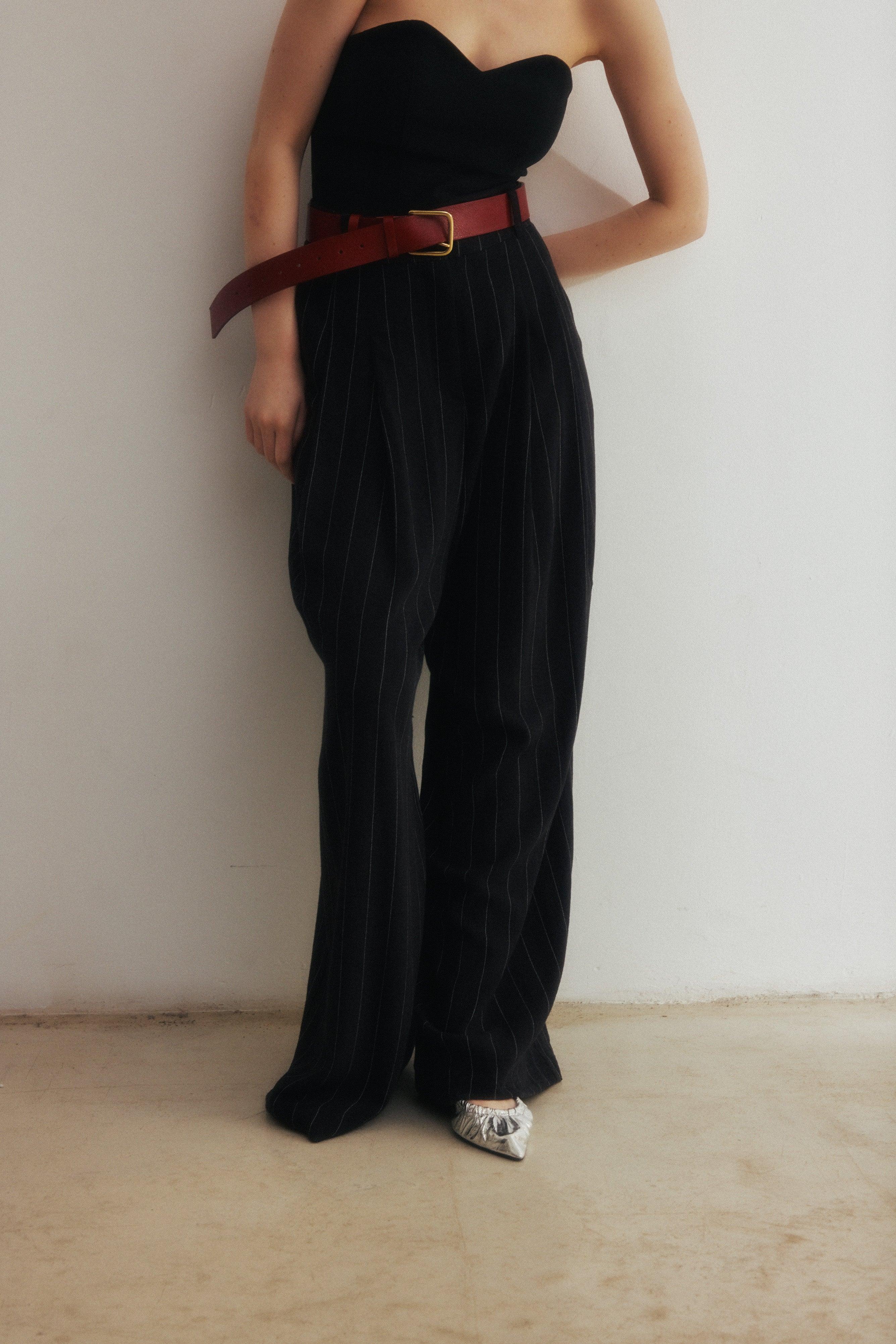 Spodnie Clyde Wide Leg Black - OH MESS