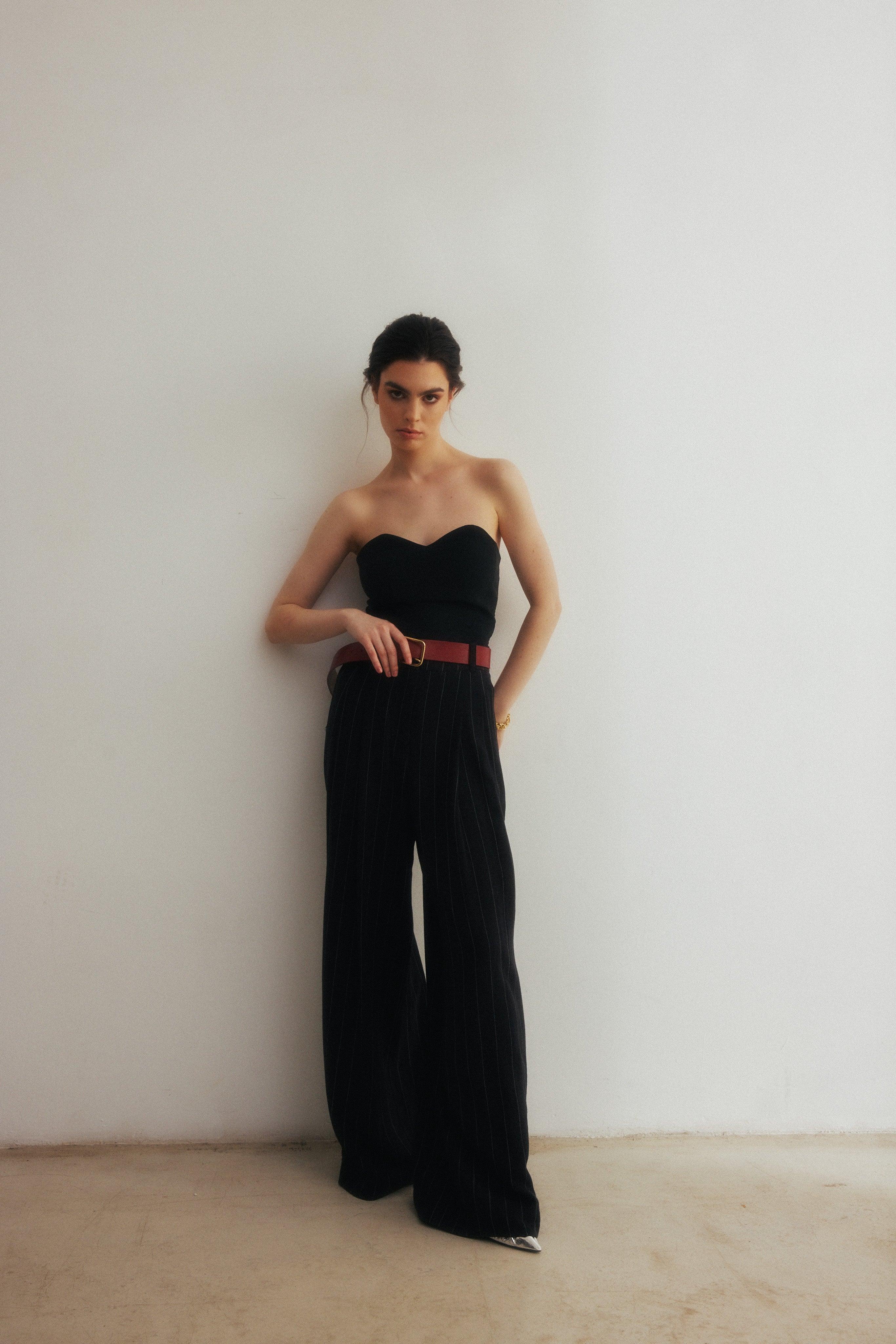Spodnie Clyde Wide Leg Black - OH MESS