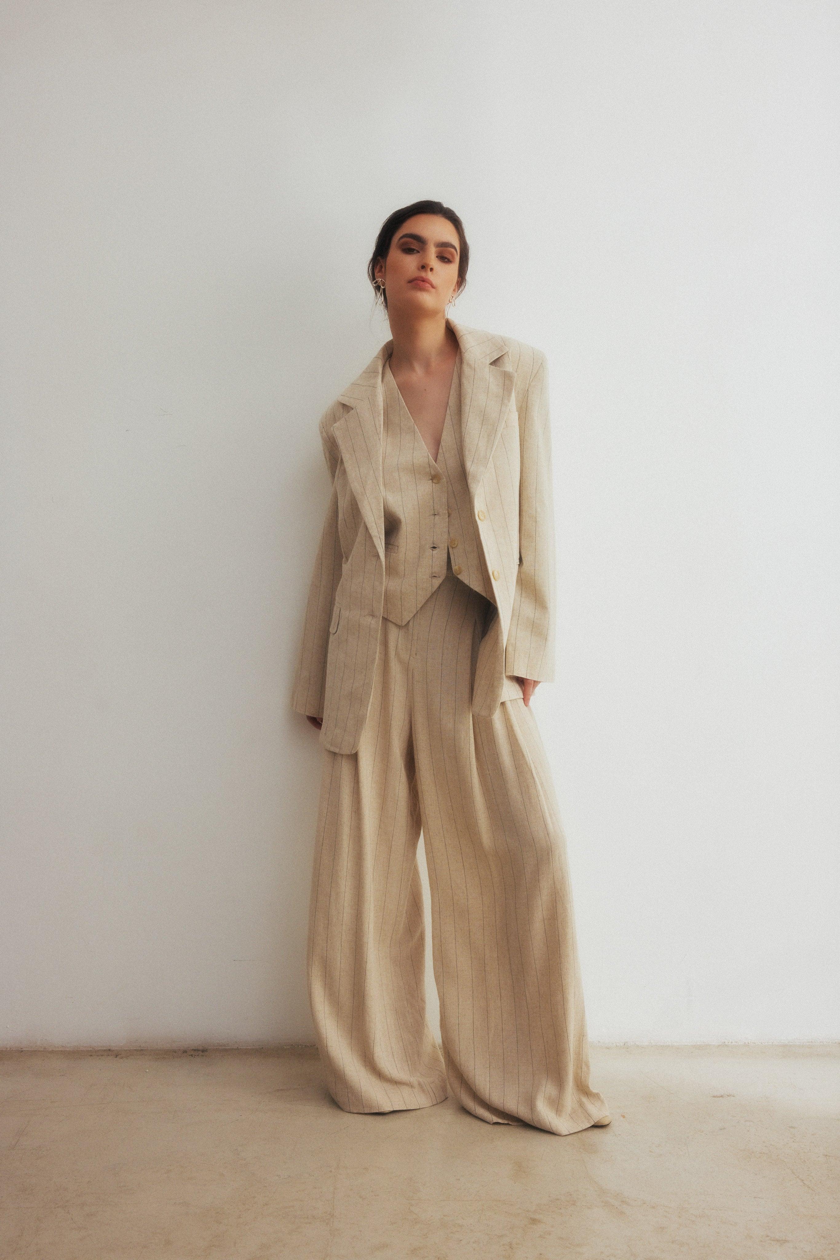 Spodnie Clyde Wide Leg Stripes - OH MESS
