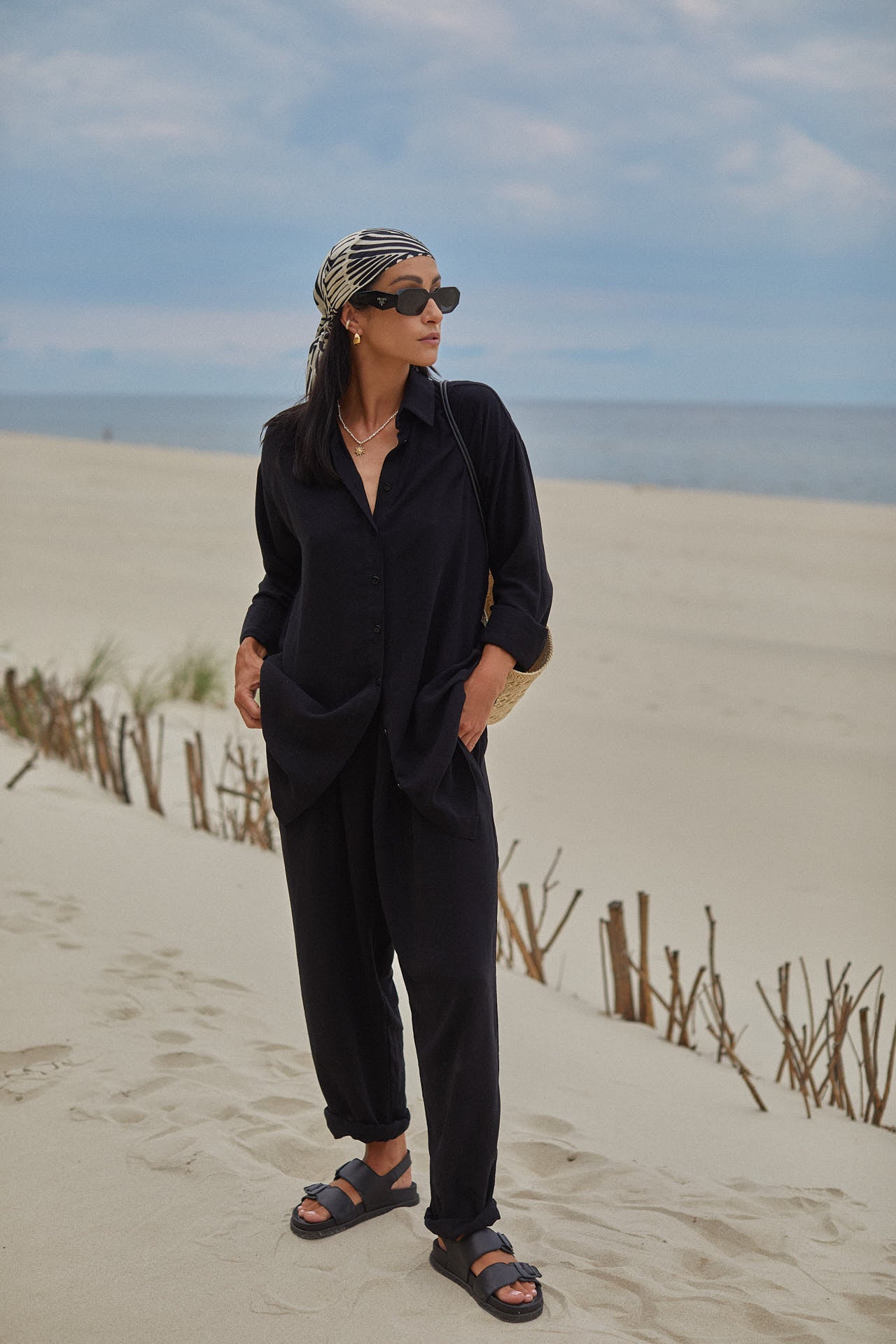 Spodnie Linen Black