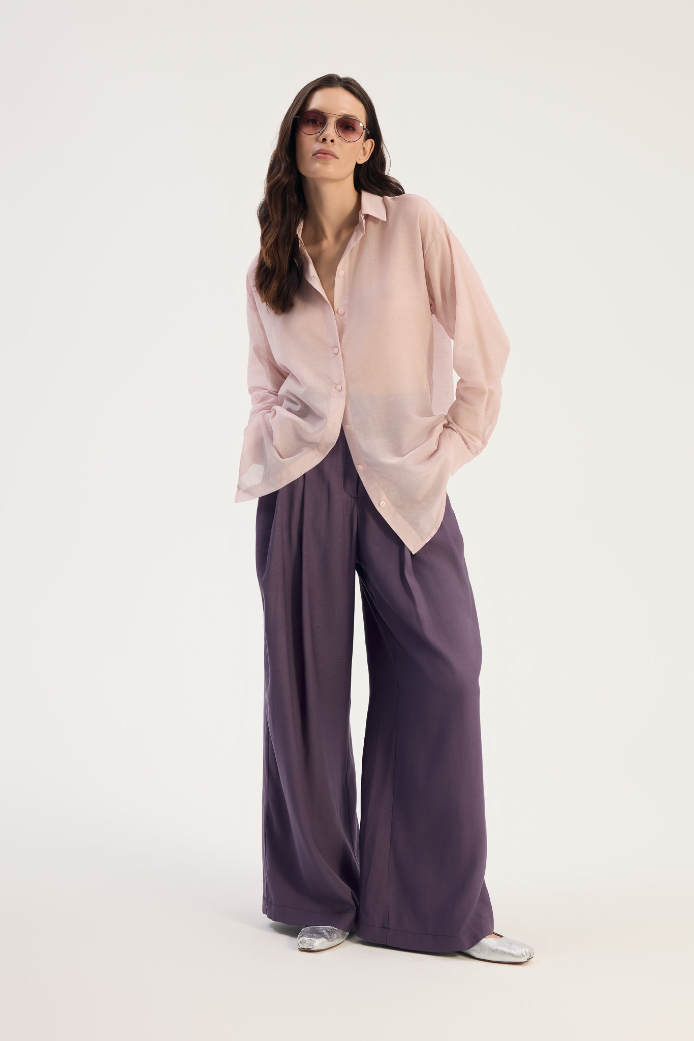 Spodnie Clyde Wide Leg Mauve